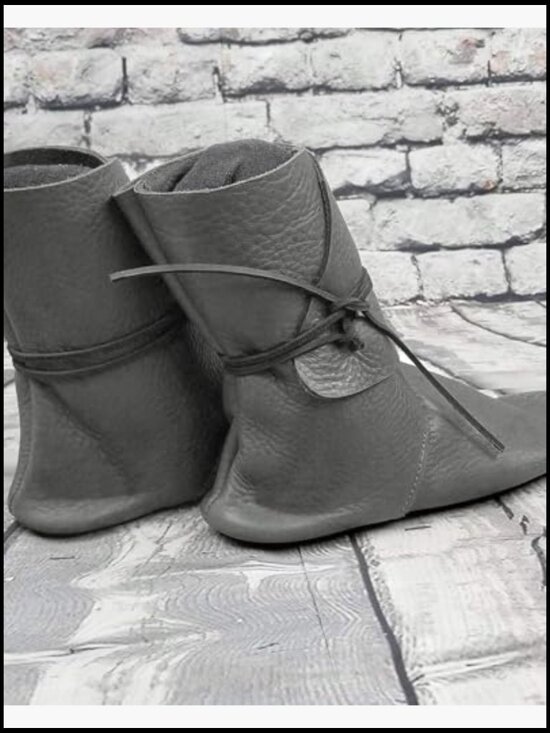 Medieval Slip On Lace Up Boots Cosplay Western Pirate Viking Cuff Shoes main image 5